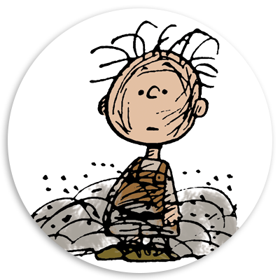 Illustration of a young boy with messy hair, standing in a muddy area, wearing a brown shirt and overalls, conveying a sense of contemplation or sadness.
