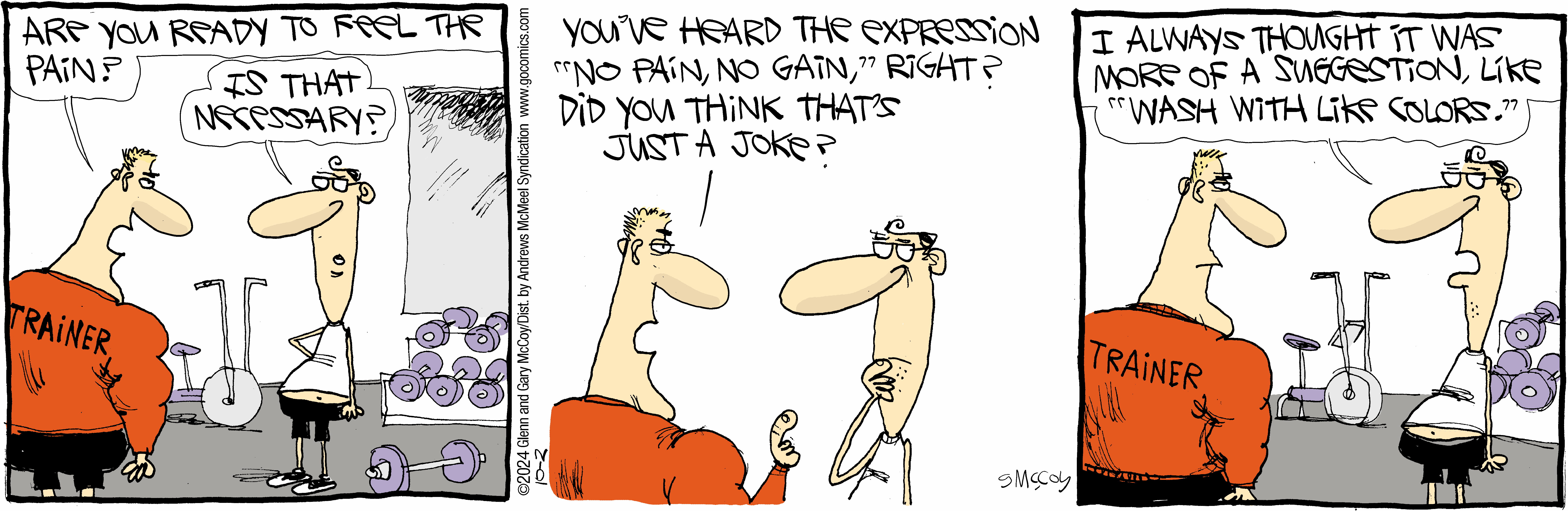 Cartoon depicting two characters discussing the phrase 