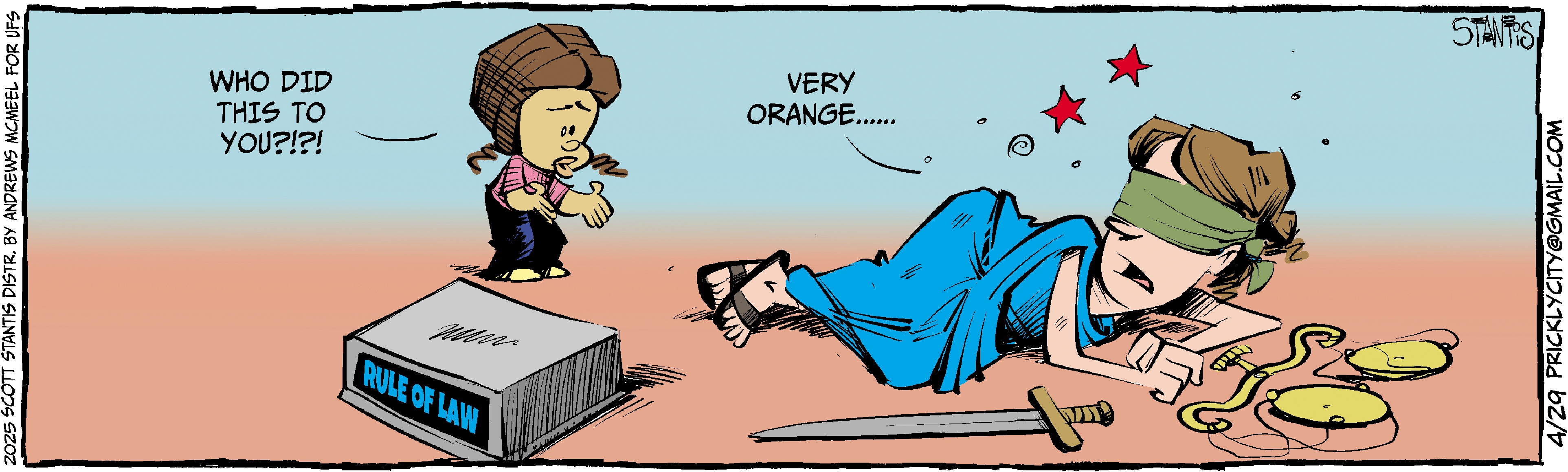 A cartoon depicting a young girl asking, 