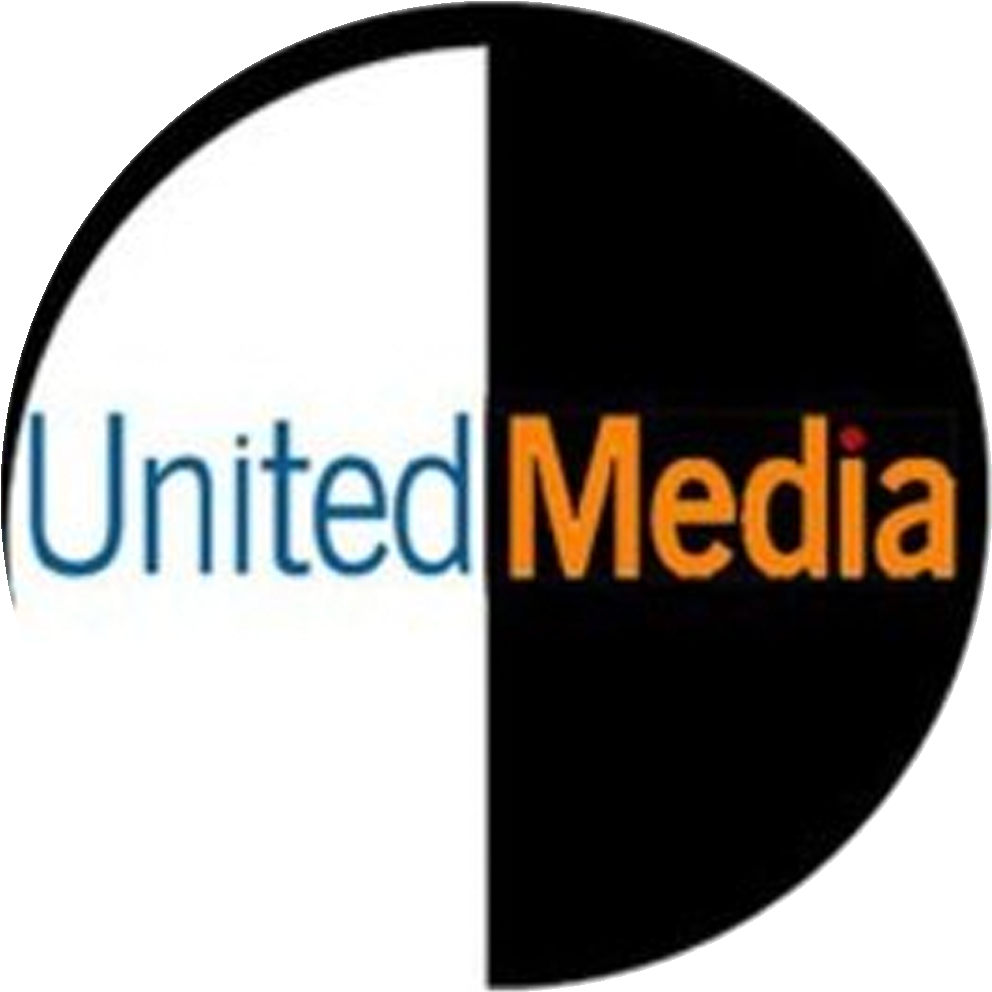 Logo of United Media featuring a split design with the text 