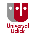 Logo of Universal Uclick, featuring a stylized letter 'U' in red and gray, representing a digital media and content distribution company.
