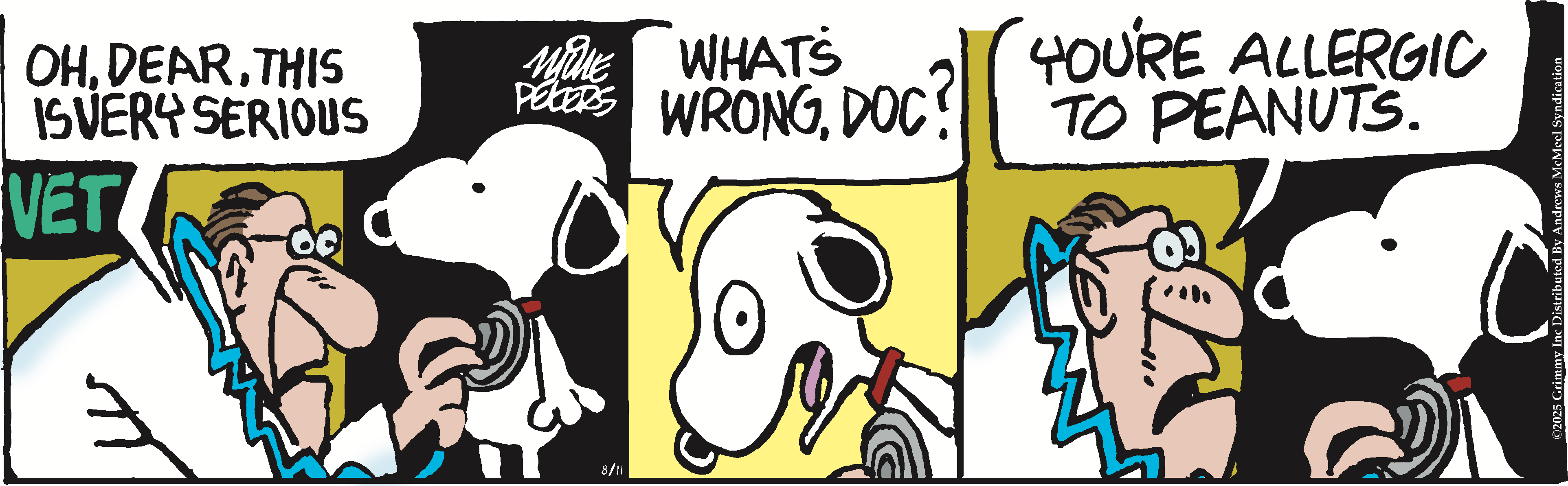 Cartoon strip featuring a dog with a concerned expression asking 